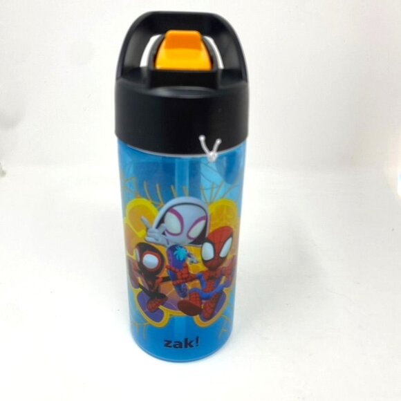 Zak Designs 16 Fl Oz Glow in the Dark Spider-Man Polypropylene Straw Bottle Blue - Picture 2 of 8